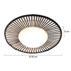 Anne Light & Home Plafondlamp Aura Bamboe Zwart/Naturel Ø50cm