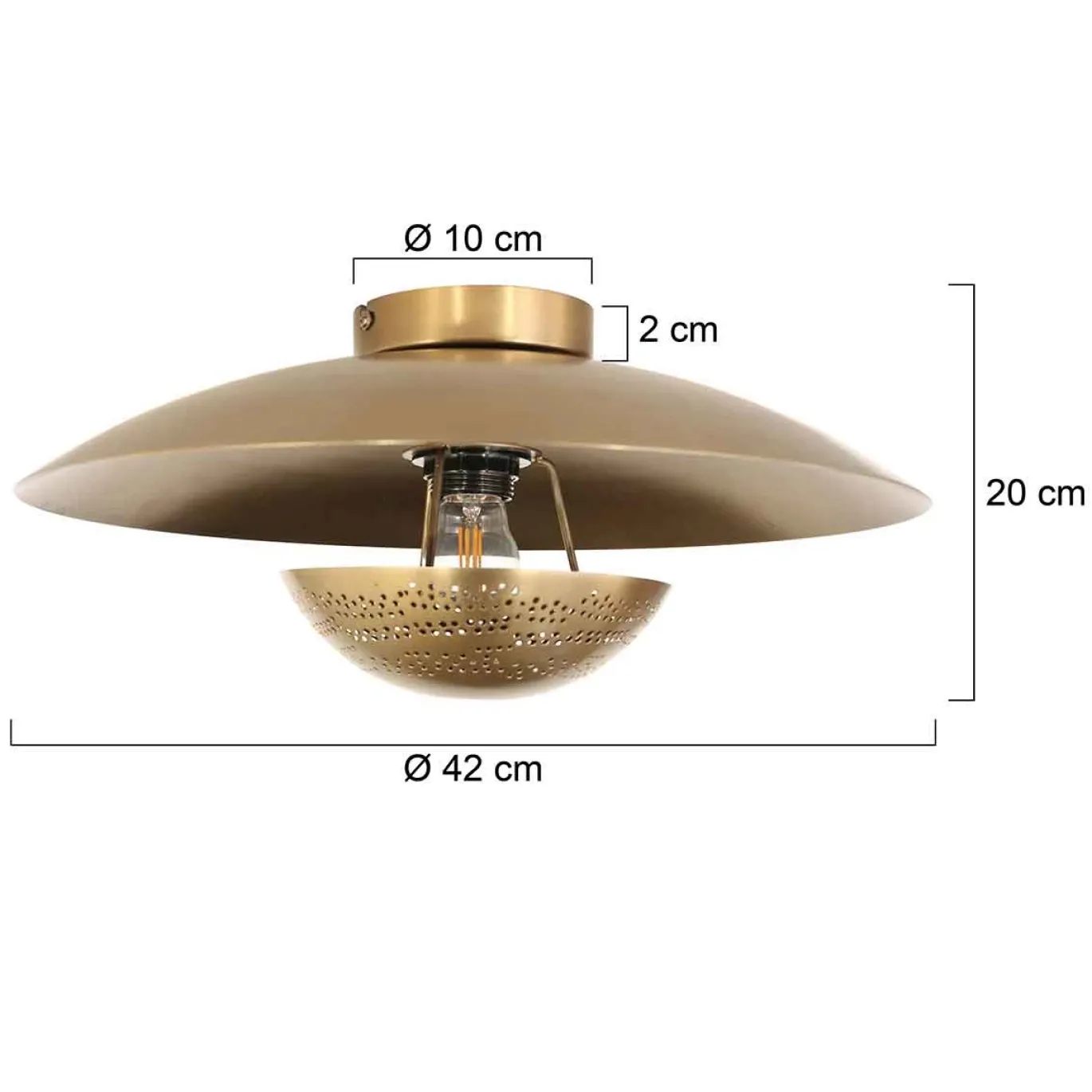 Anne Light & Home Plafondlamp Brassi Brons Ø42cm