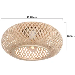 Anne Light & Home Plafondlamp Maze Bamboe Naturel Ø40cm