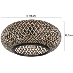 Anne Light & Home Plafondlamp Maze Bamboe Zwart/Naturel Ø40cm