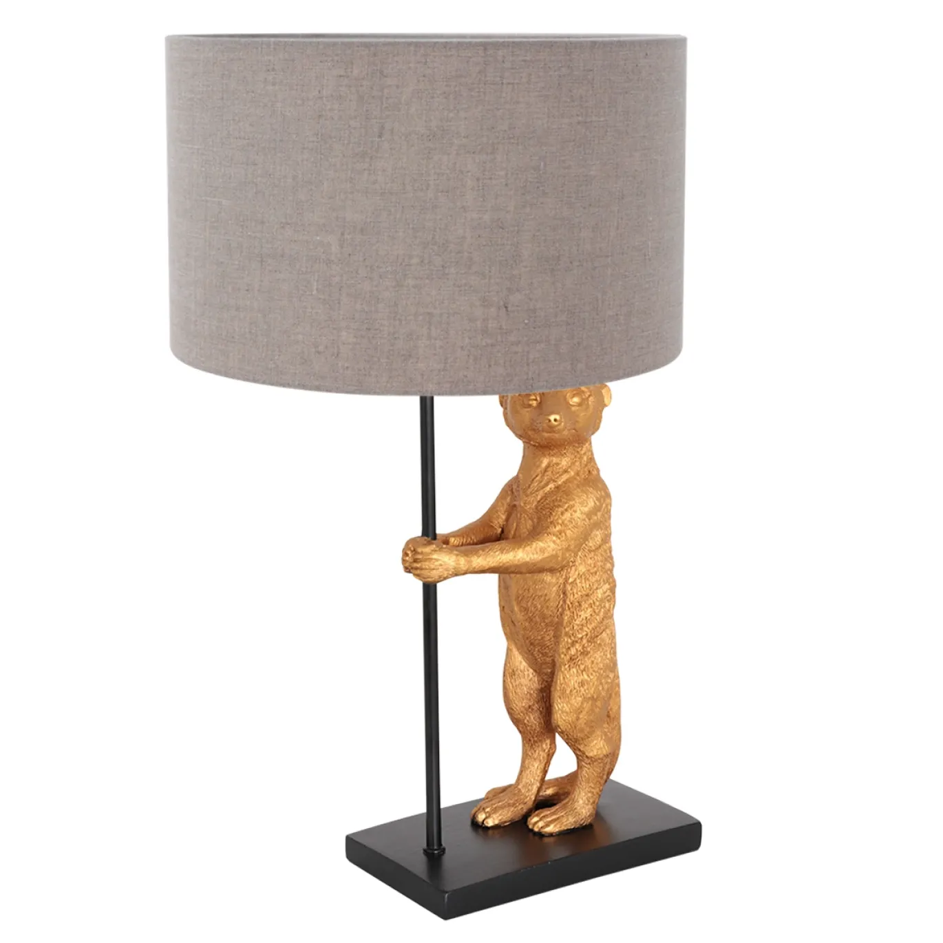 Anne Light & Home Tafellamp Animaux Stokstaartje Grof Linnen Grijs