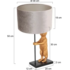 Anne Light & Home Tafellamp Animaux Stokstaartje Velours Taupe