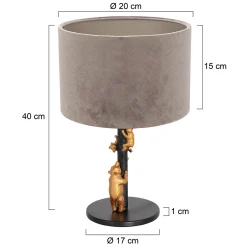 Anne Light & Home Tafellamp Animaux Beren Velours Taupe