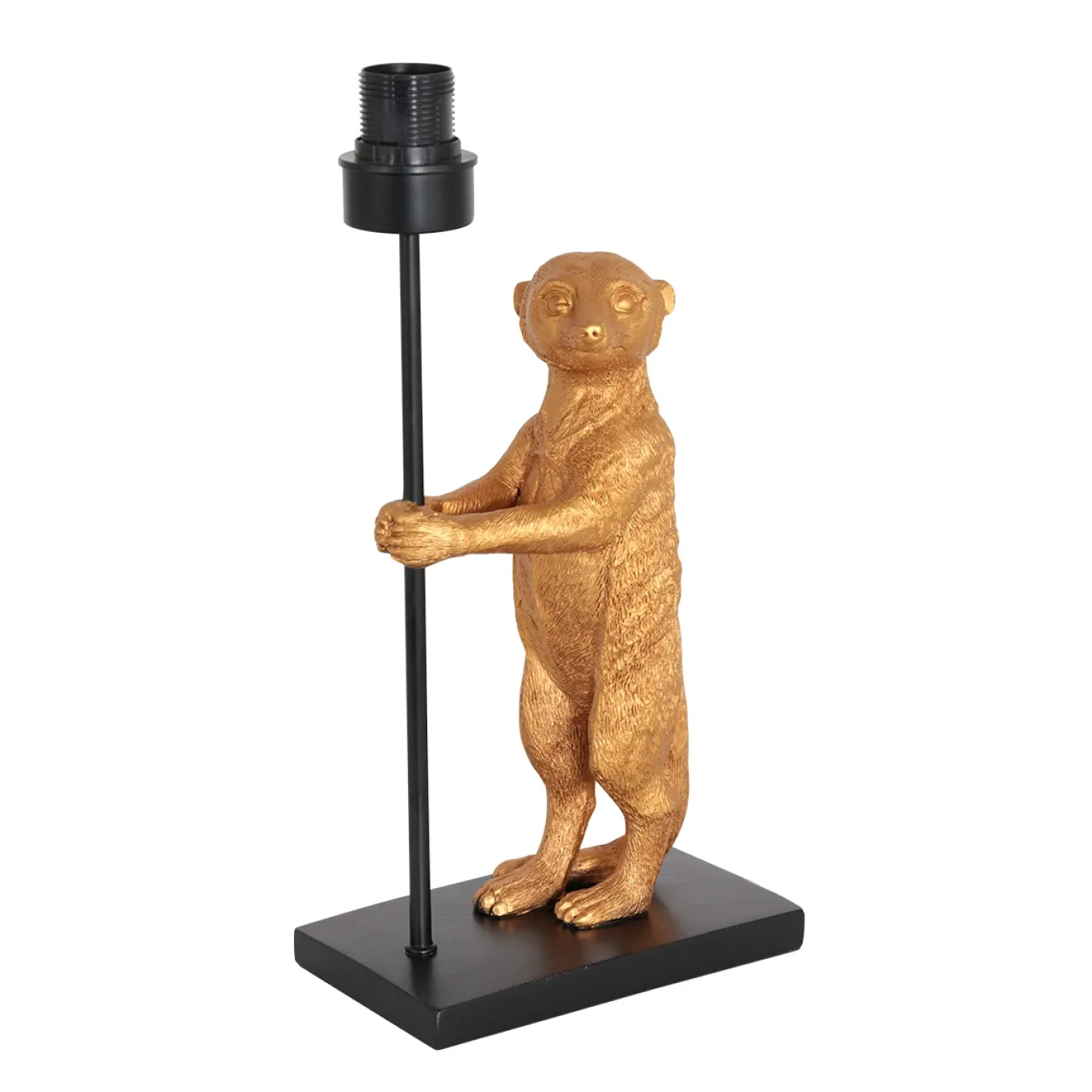 Anne Light & Home Tafellamp Animaux Stokstaartje Linnen Zwart/Goud
