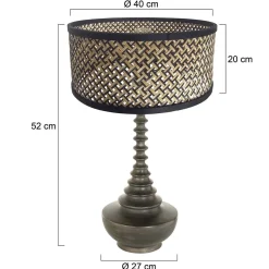 Anne Light & Home Tafellamp Bois Bol Bamboe Naturel/Zwart