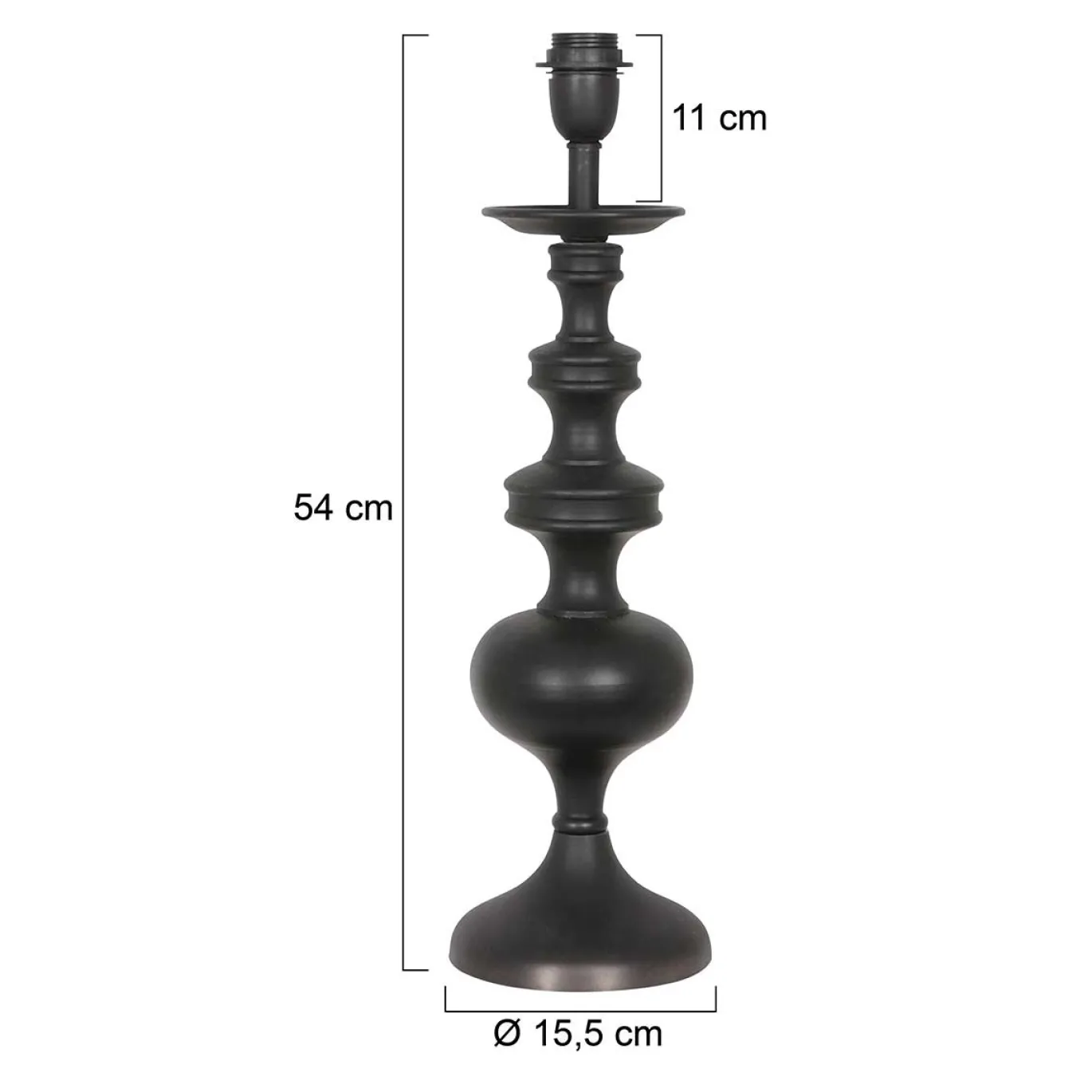 Anne Light & Home Tafellamp Lyons Kandelaar Hout Zwart 54cm