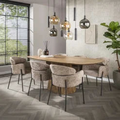 Armstoel Curva Hoven Champagne - Giga Meubel