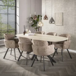 Armstoel Embrace Draaibaar Hoven Champagne - Giga Meubel