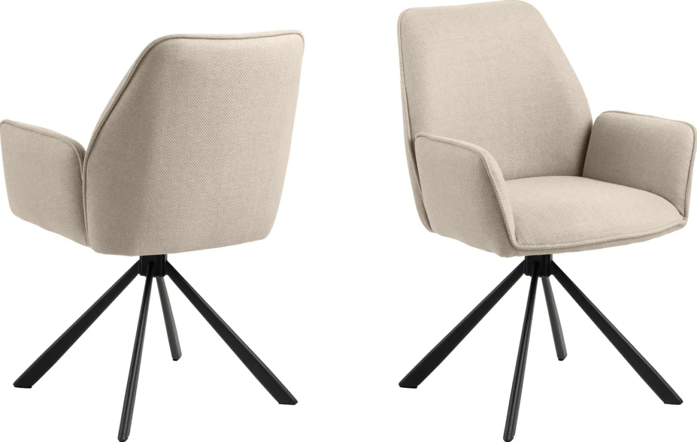 Armstoel Lugo Beige Draaibaar - Giga Living