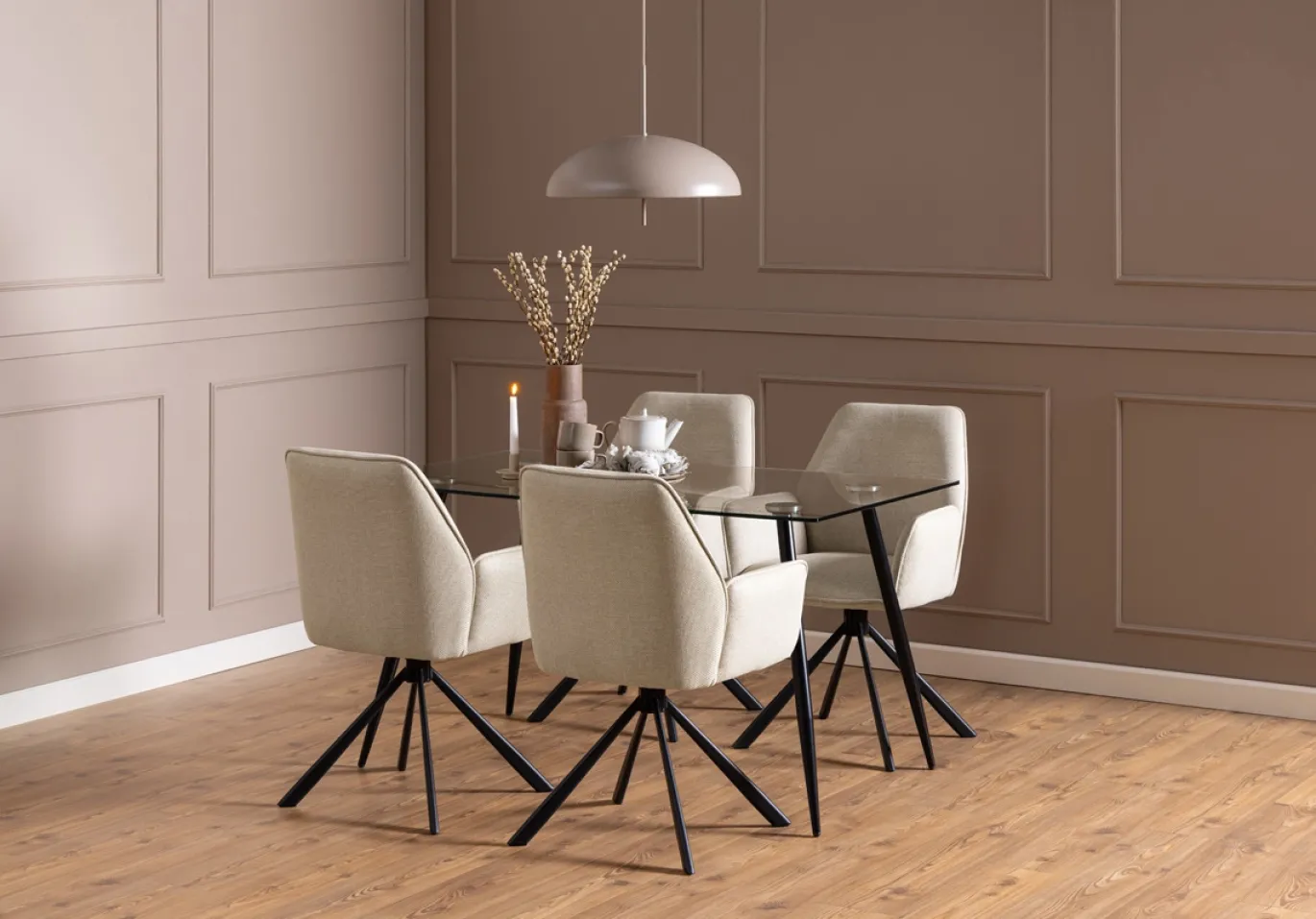 Armstoel Lugo Beige Draaibaar - Giga Living