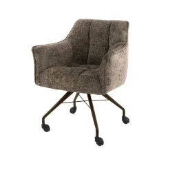 Armstoel Raster Wieltjes Hoven Taupe/Bruin - Giga Meubel