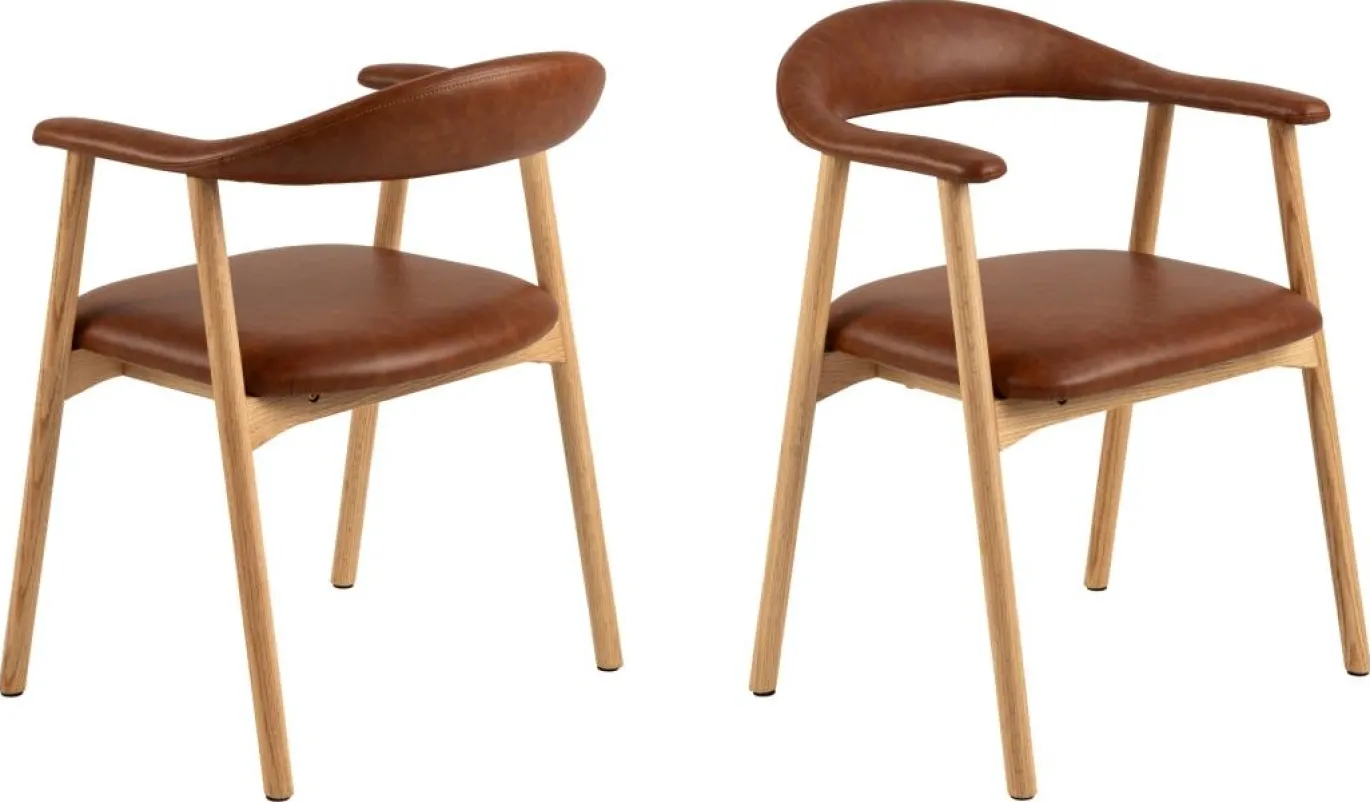 Armstoel Tesido PU-Leer Bruin - Giga Living
