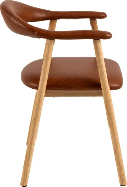 Armstoel Tesido PU-Leer Bruin - Giga Living