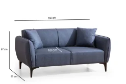 Bank Belissimo 2-Zits Blauw