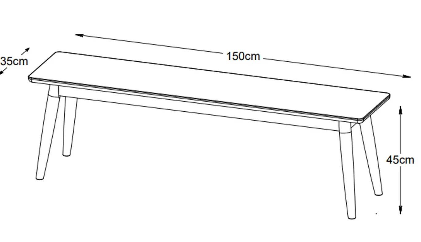 Bankje Barrali Smoked Eiken 150cm - Giga Living
