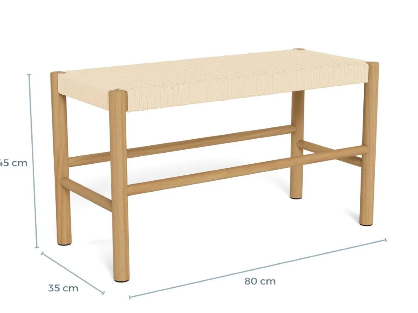 Bankje Marijn Naturel 80cm - Giga Living