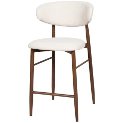 Barkruk Alexia Beige/Walnoot - Giga Meubel