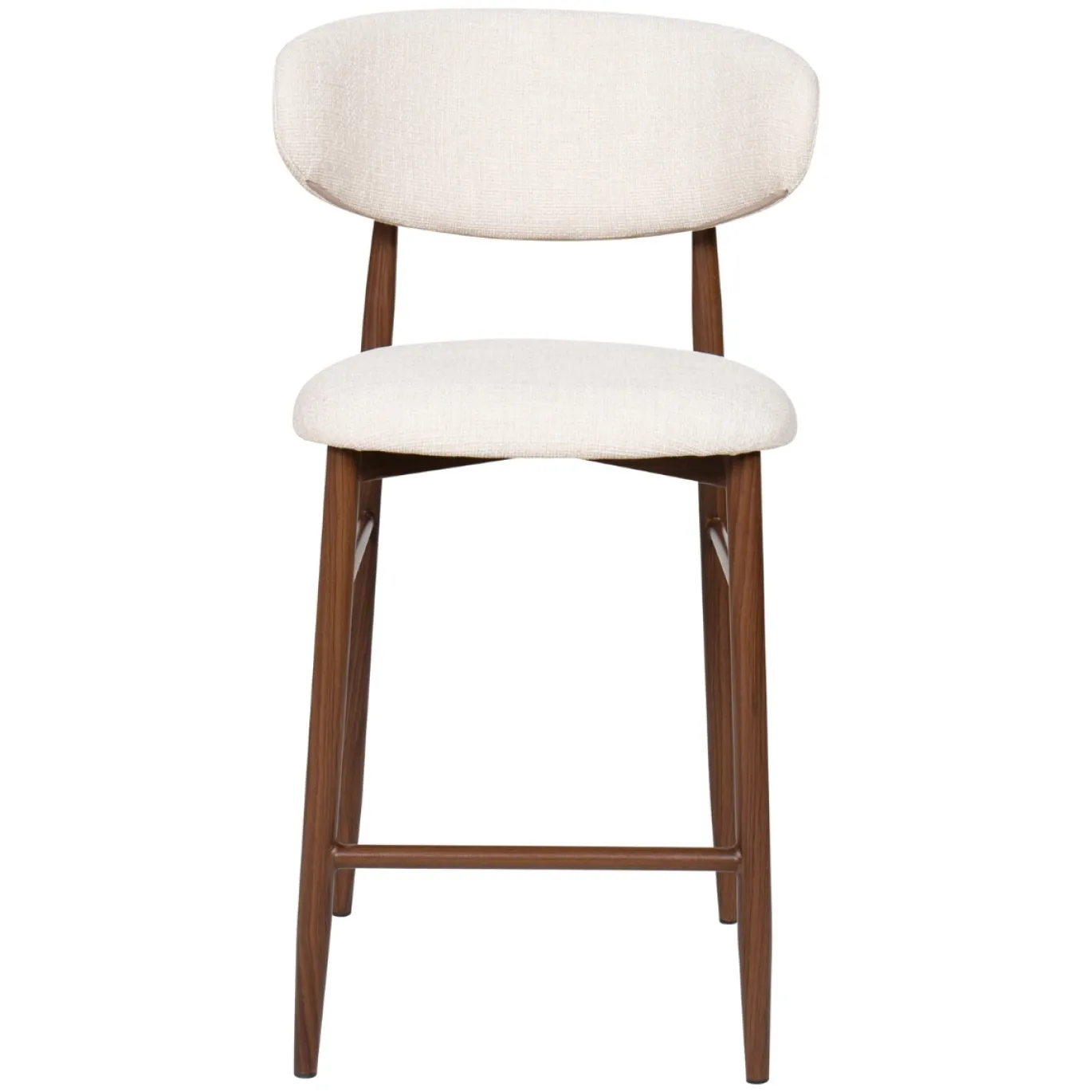 Barkruk Alexia Beige/Walnoot - Giga Meubel