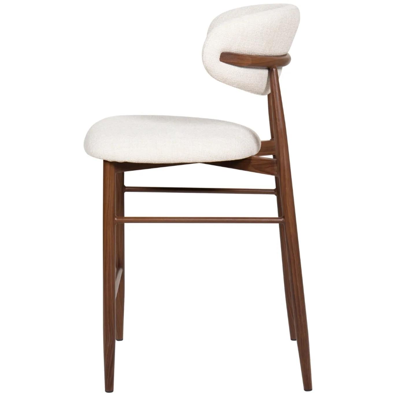 Barkruk Alexia Beige/Walnoot - Giga Meubel
