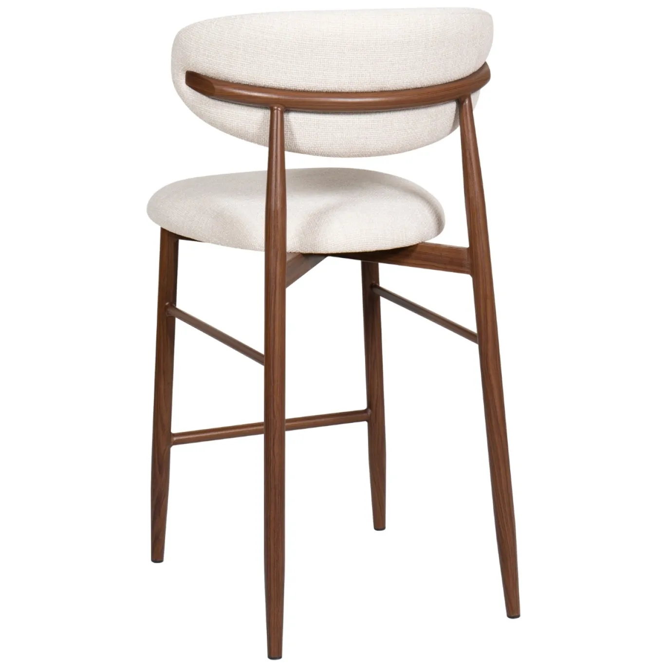Barkruk Alexia Beige/Walnoot - Giga Meubel