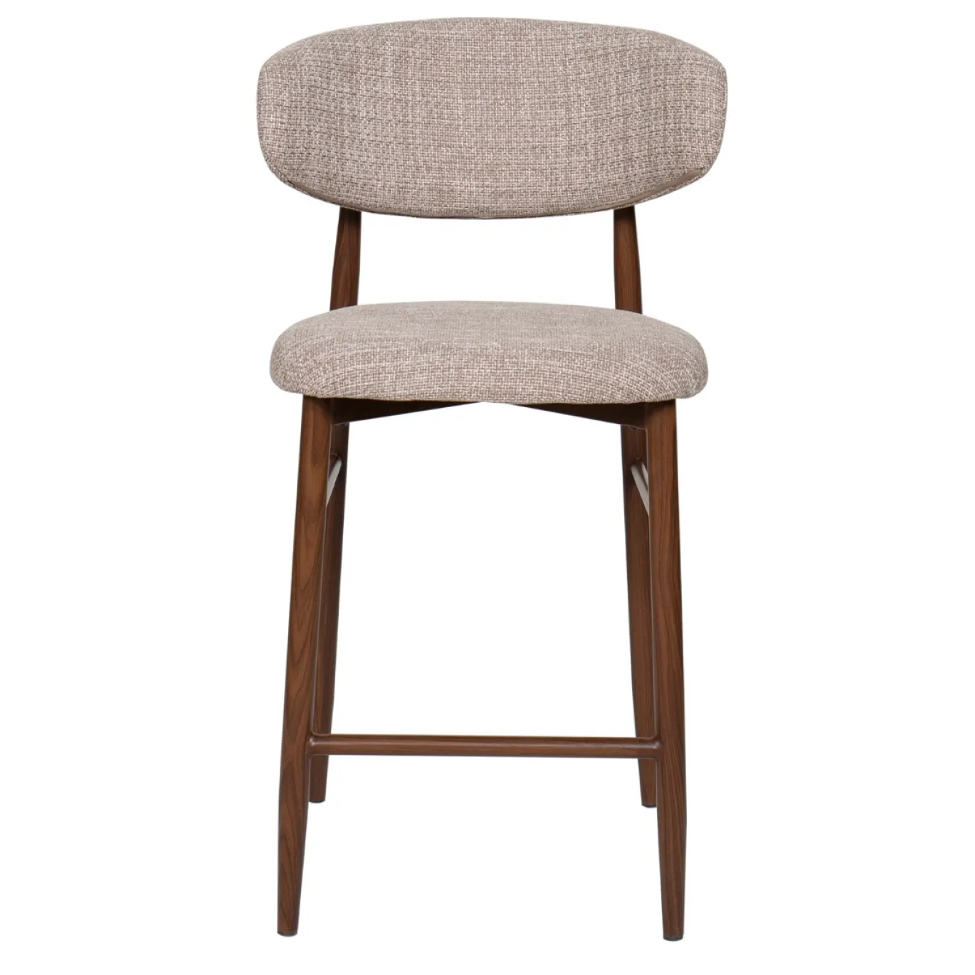 Barkruk Alexia Taupe/Walnoot - Giga Meubel