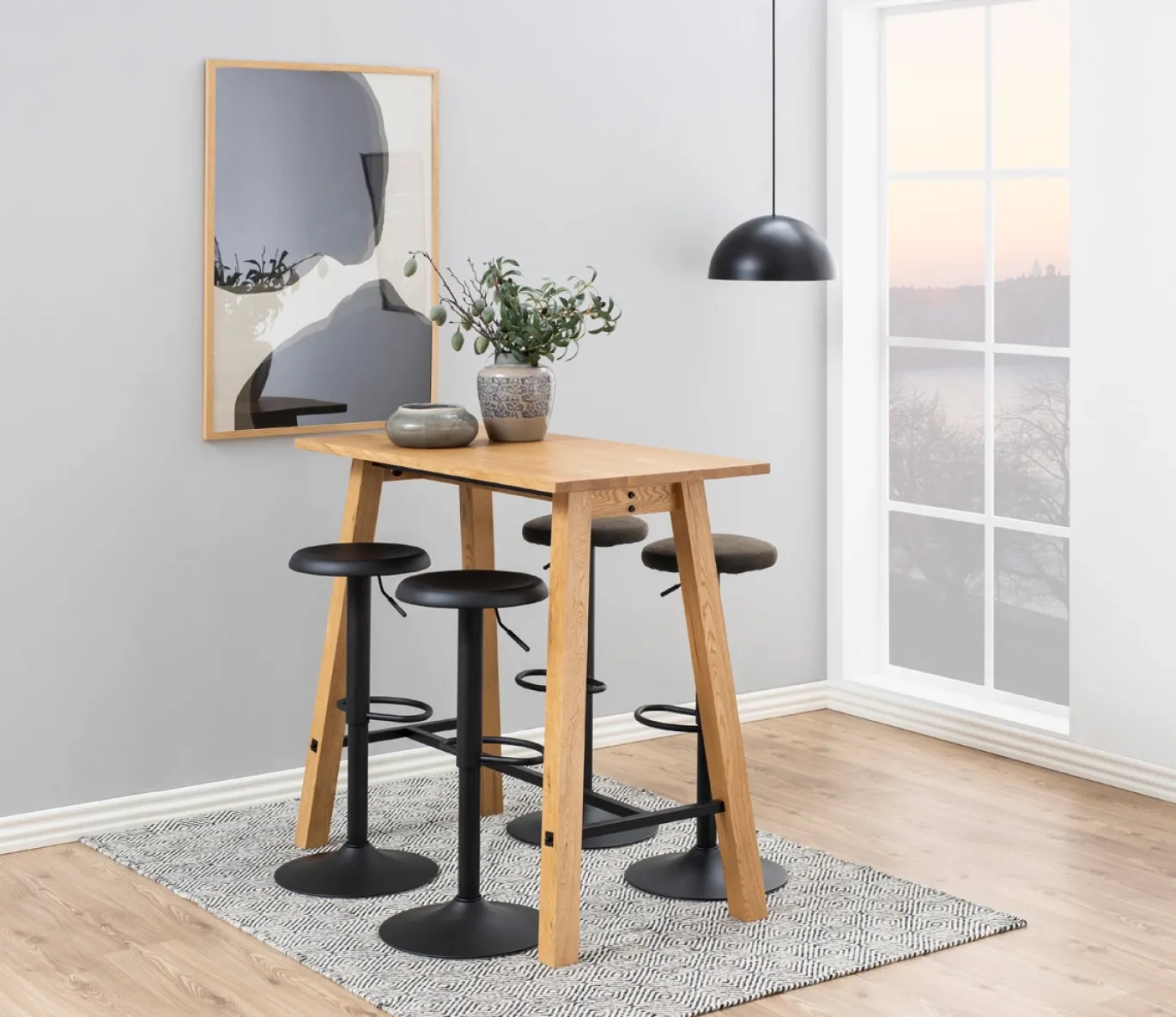 Barkruk Ammonite PU-Leer Zwart Verstelbaar - Giga Living