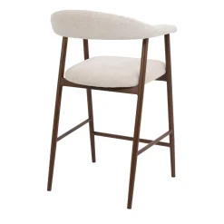 Barkruk Mila Beige/Walnoot 75cm - Giga Meubel