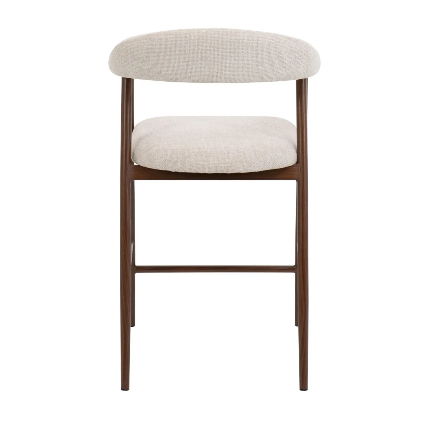 Barkruk Mila Beige/Walnoot 75cm - Giga Meubel