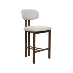 Barkruk Noor Beige/Walnoot 75cm - Giga Meubel