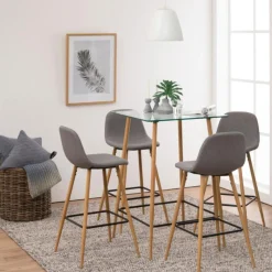 Barkruk Willy Lichtgrijs/naturel Sawana - Giga Living