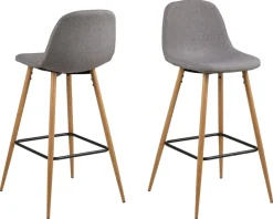 Barkruk Willy Lichtgrijs/naturel Sawana - Giga Living