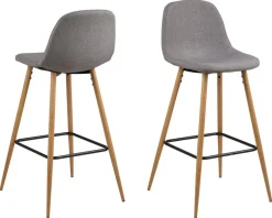 Barkruk Willy Lichtgrijs/naturel Sawana - Giga Living