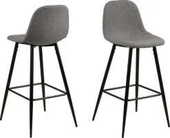 Barkruk Willy Lichtgrijs/zwart Sawana - Giga Living