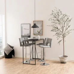 Barkruk Wistad Lichtgrijs Corsica - Giga Living