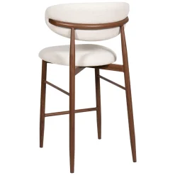 Barstoel Alexia Beige/Walnoot - Giga Meubel