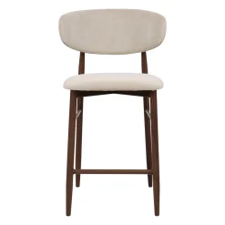 Barstoel Alexia Beige/Walnoot Faux Fur - Giga Meubel