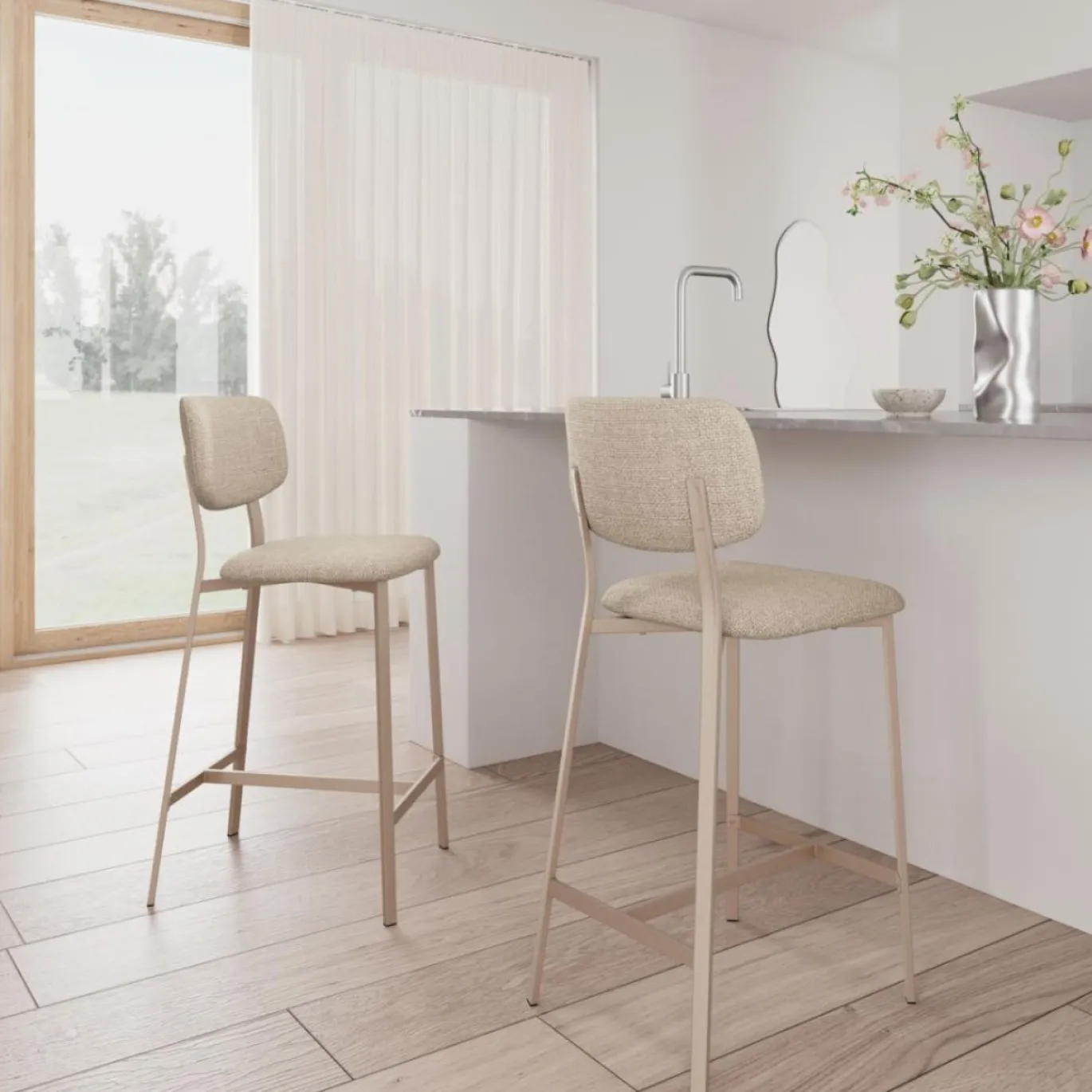 Barstoel Bristol Basel Beige - Giga Living