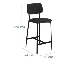 Barstoel Bristol Basel Zwart - Giga Living