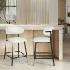 Barstoel Diana Bouclé Wit - Giga Meubel