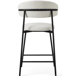 Barstoel Diana Bouclé Wit - Giga Meubel