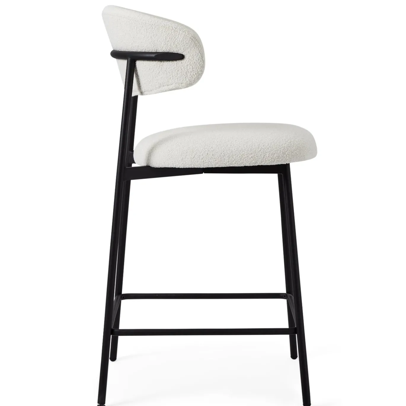 Barstoel Diana Bouclé Wit - Giga Meubel