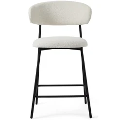 Barstoel Diana Bouclé Wit - Giga Meubel