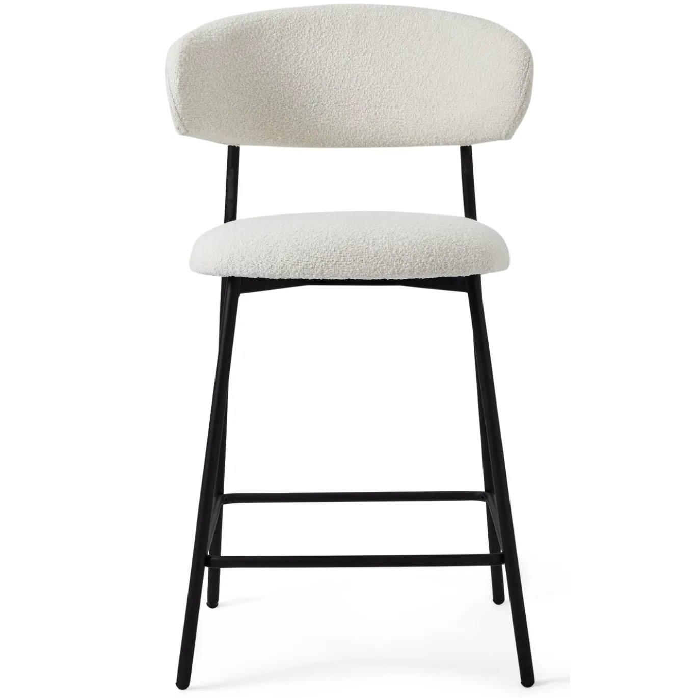 Barstoel Diana Bouclé Wit - Giga Meubel
