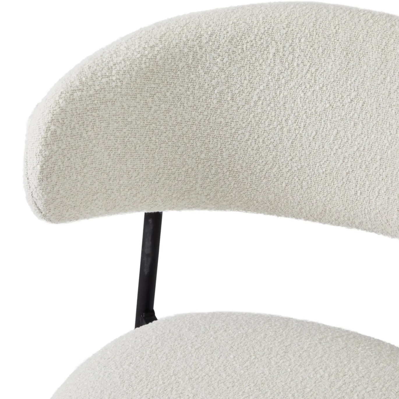 Barstoel Diana Bouclé Wit - Giga Meubel