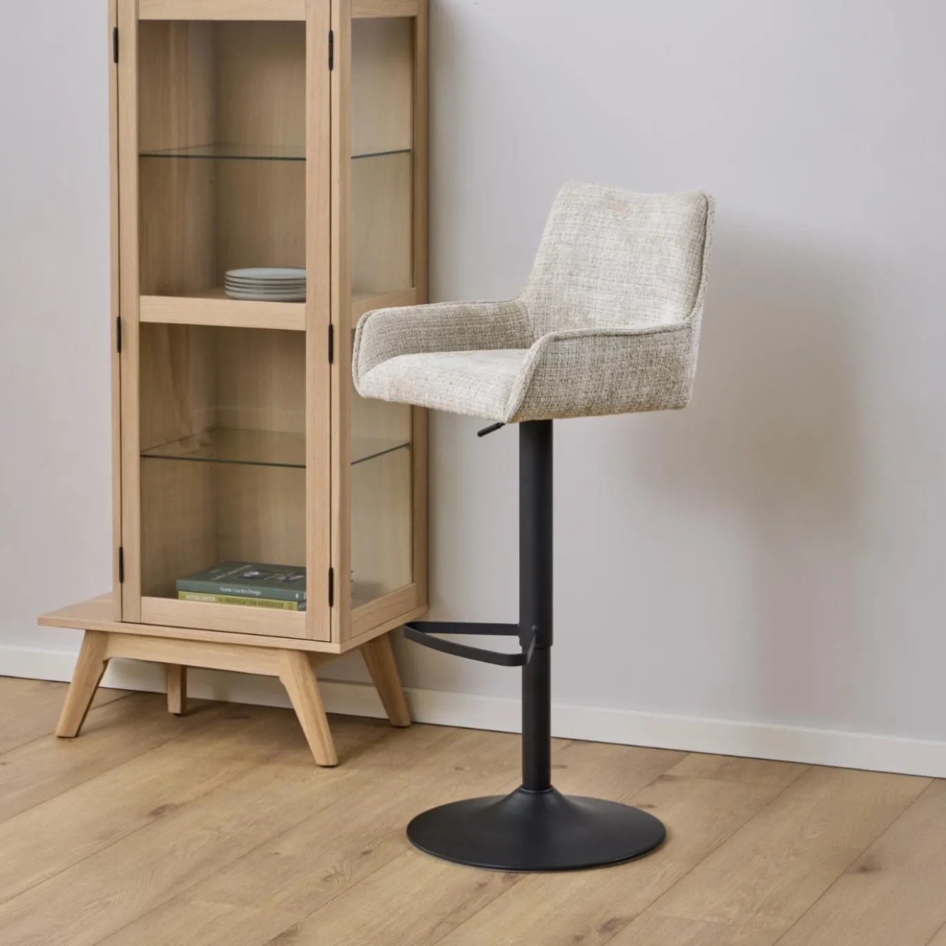 Barstoel Logan Juto Beige Set van 2 - Giga Living