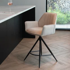 Barstoel Noa Beige/Zwart - Giga Meubel