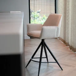 Barstoel Noa Beige/Zwart - Giga Meubel
