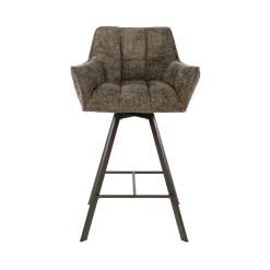 Barstoel Raster Draaibaar Hoven Taupe/Bruin - Giga Meubel