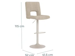 Barstoel Tara Basel Beige Grijs Set van 2 - Giga Living