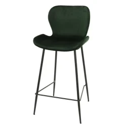 Barstoel Velvet Ronde Buis Groen - Giga Meubel